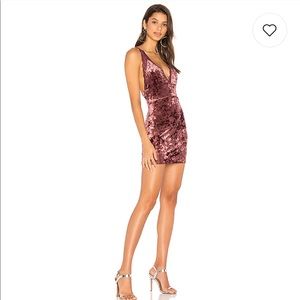 NWT FREE PEOPLE VIPER V-NECK VELVET & LACE BODYCON MINI DRESS BROWN Y2K Romantic